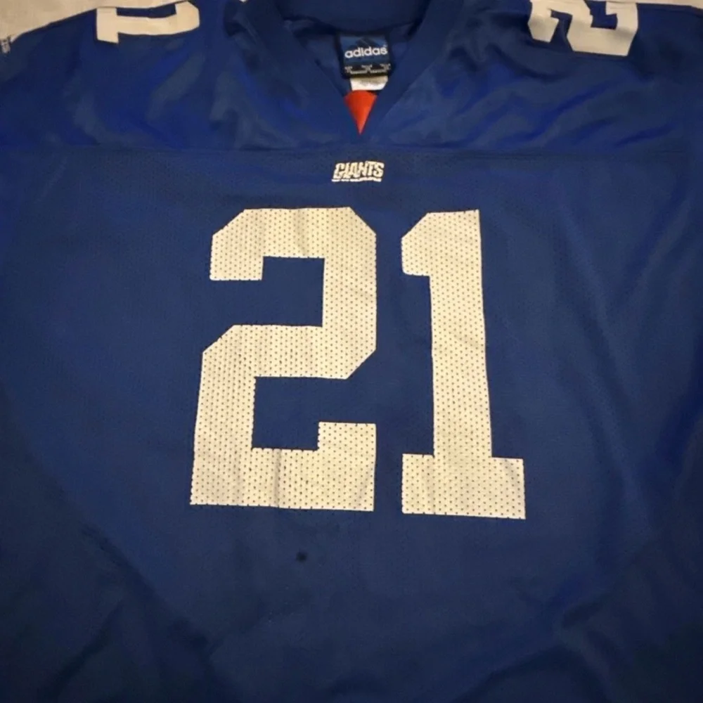 New York Giants Tiki Barber #21 Blue Mesh NFL Adidas Size XL Football Jersey